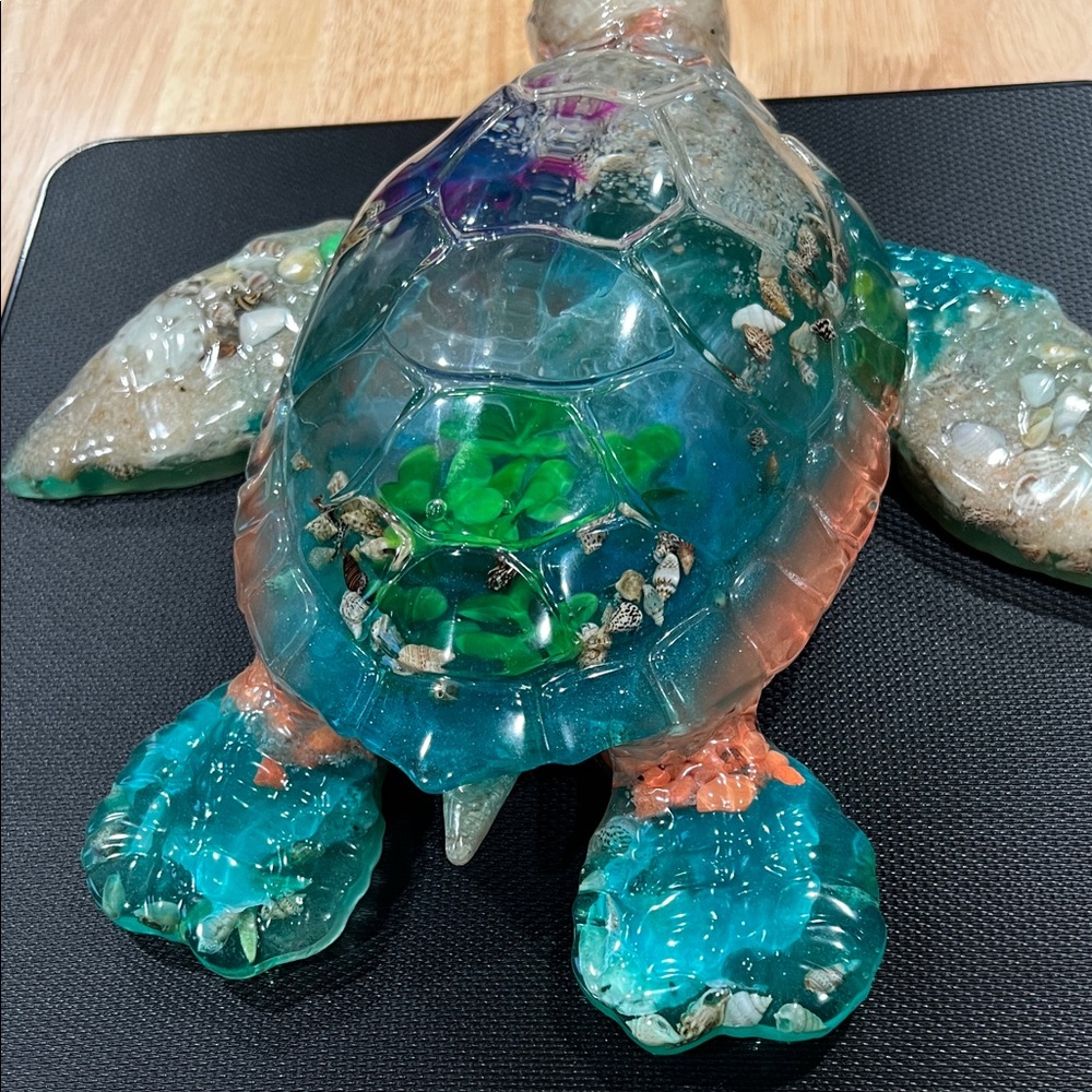 Oceanic Resin Turtle Decor - Picture 2 of 9